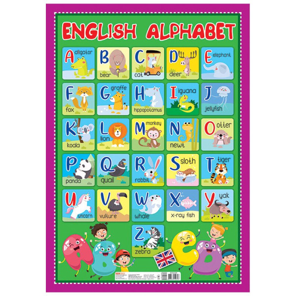 НУШ Плакат Алфавіт. Англійська абетка друкована. English Alphabet Ранок