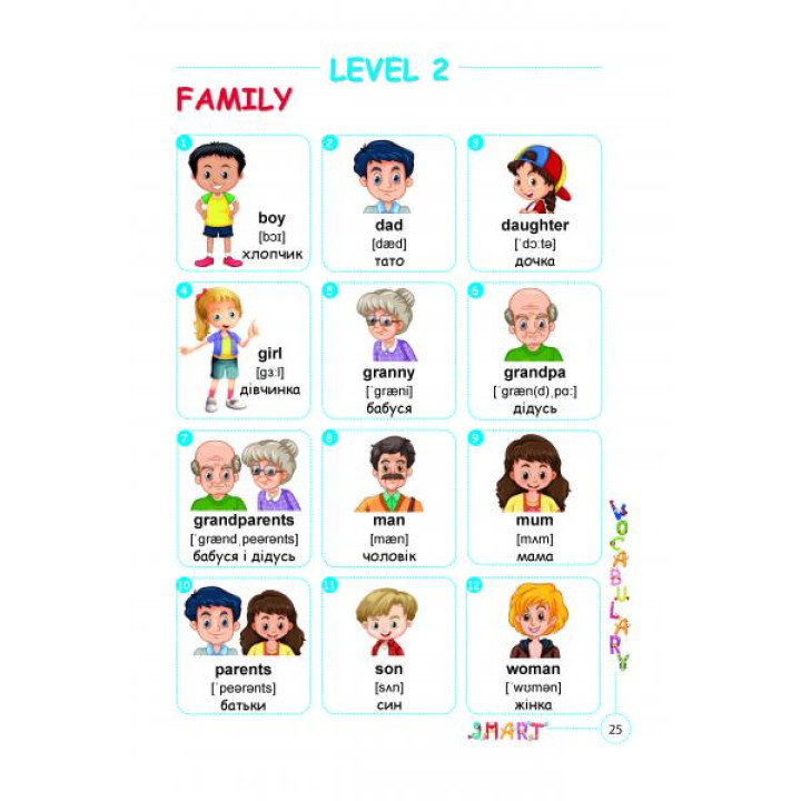 НУШ Smart Vocabulary for Kids Абетка Англійський словник. 1-4 класи. І. В. Доценко, О. В. Євчук