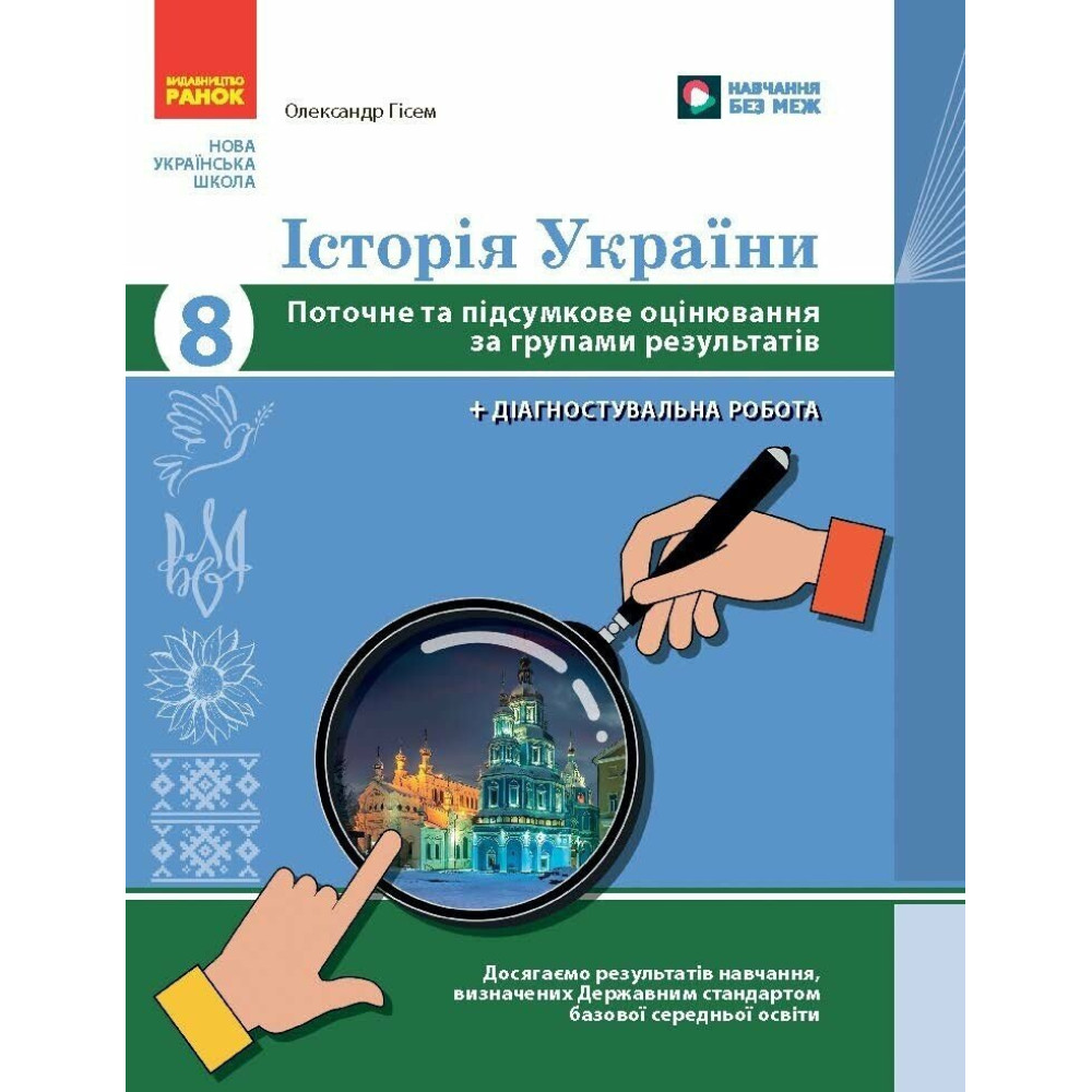 НУШ Історія України 8 клас Поточне та підсумкове оцінювання за групами результатів + діагностувальна робота Ранок Гісем (2025 рік)
