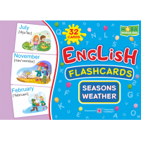 НУШ Набір карток англійською мовою Підручники і посібники English: flashcards. Seasons. Weather Пори року. Погода