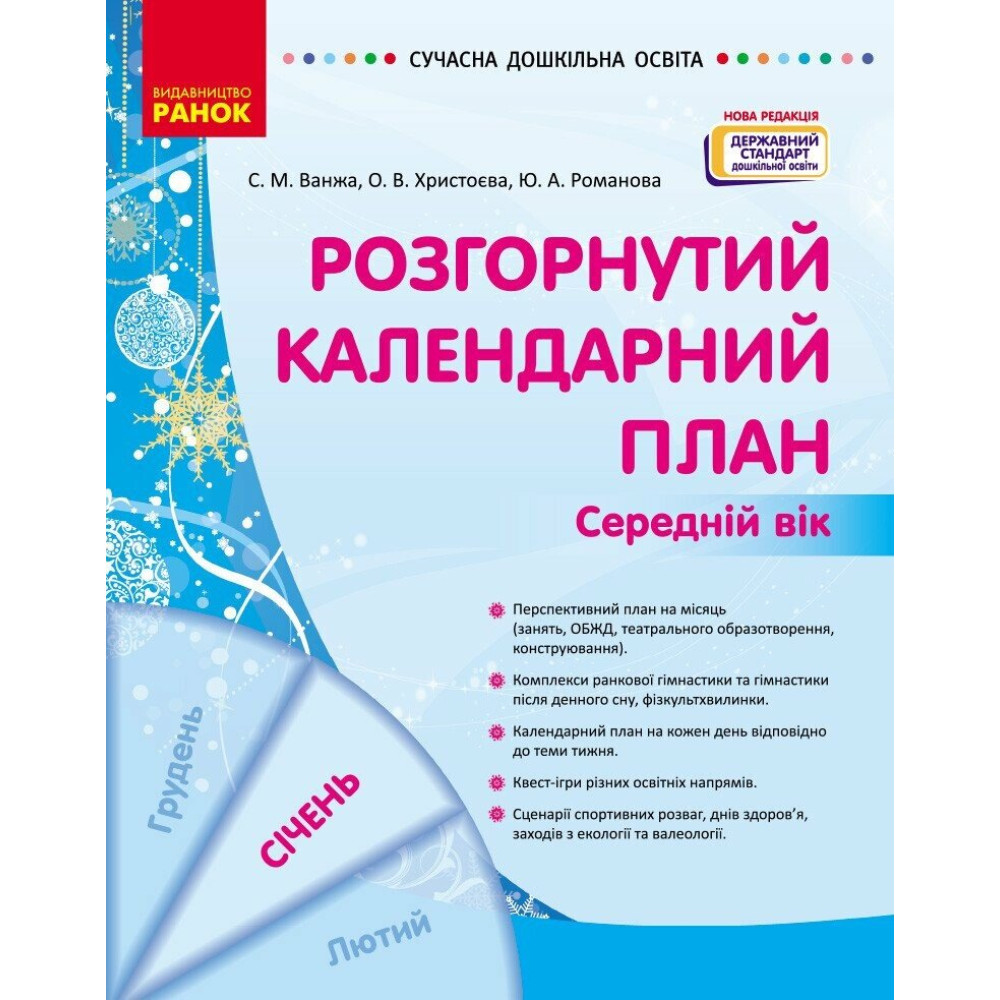 Сучасна дошкільна освіта Ранок Розгорнутий календарний план СІЧЕНЬ Середній вік (2024 рік) Сучасна дошкільна освіта Ранок Розгорнутий календарний план СІЧЕНЬ Середній вік (2024 рік)
