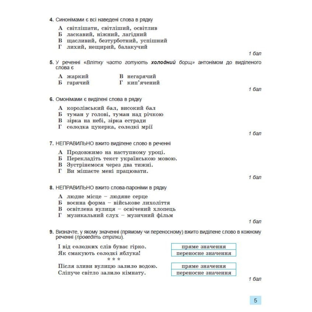 НУШ Зошит для підсумкового оцінювання навчальних досягнень Генеза Українська мова 5 клас Заболотний