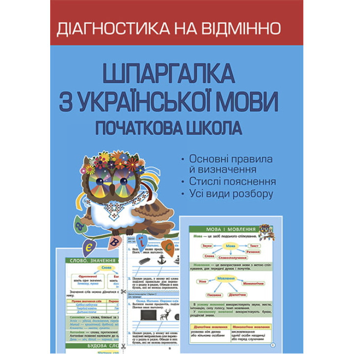 НУШ Діагностика на відмінно Весна Шпаргалка з української мови Початкова школа 1-4 клас