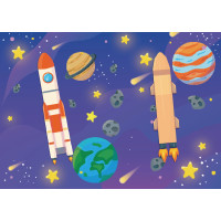 Супермайстерня УЛА Космічна техніка. Добери деталі самостійно! + 50 багатаразових наліпок