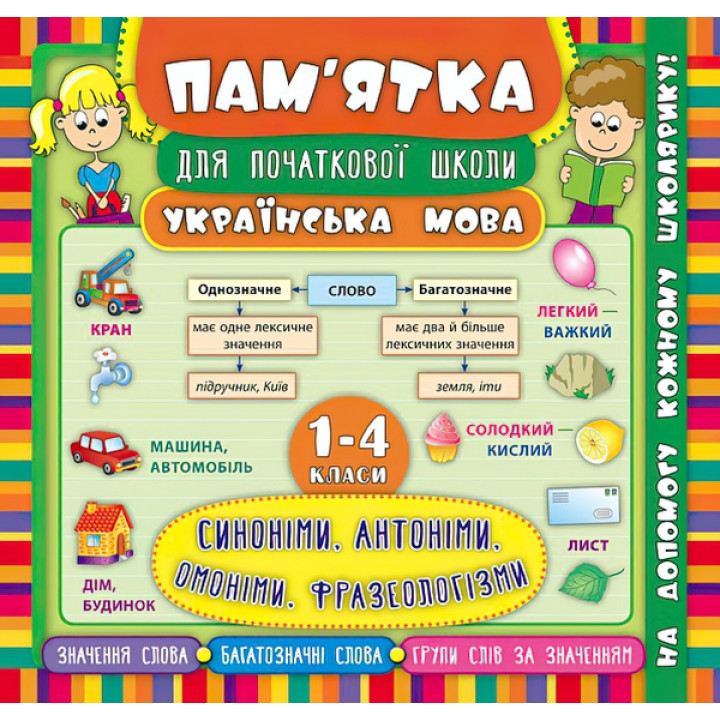 Українська мова. Синоніми, антоніми, омоніми, фразеологізми 1-4 класи. Довідник школяра