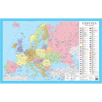 Плакат шкільний УКГ/Підручники і посібники  Політична карта  Європи ф.А1