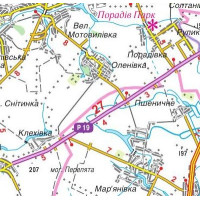 Київська область. Карта автомобільних шляхів М1:250 тис