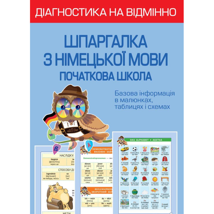 НУШ Діагностика на відмінно Весна Шпаргалка з німецької мови 1-4 клас Початкова школа Зебницька