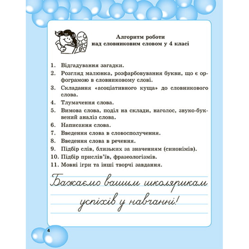 НУШ. Робота над словниковими словами в 4 класі Весна
