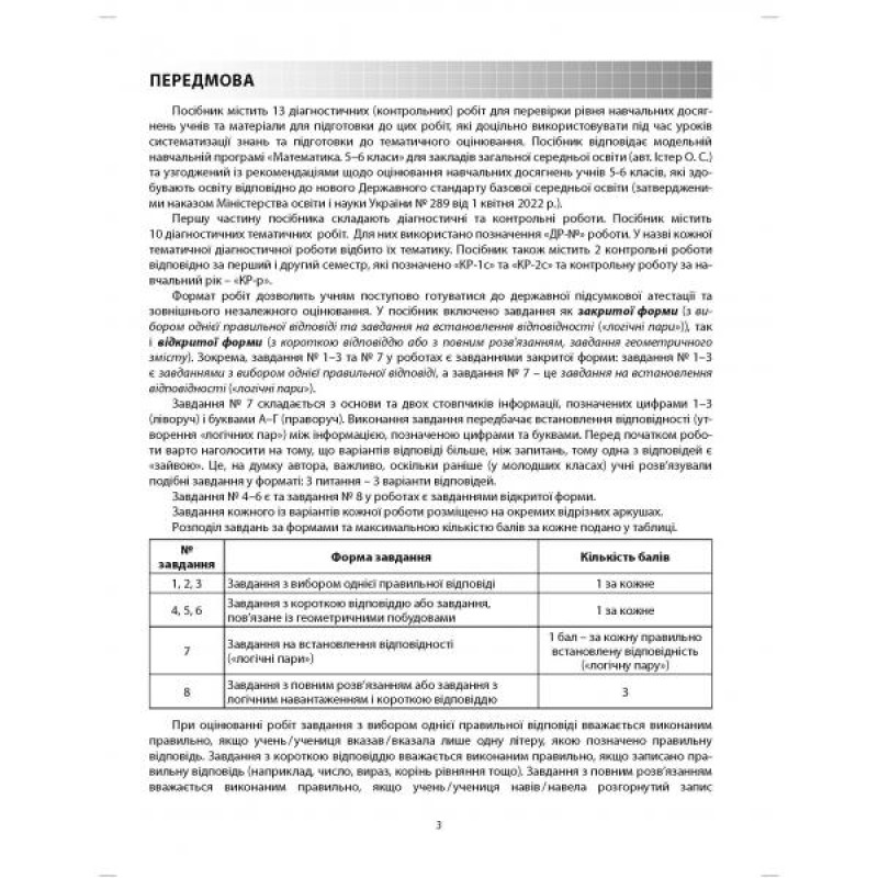 НУШ Діагностичні роботи Абетка Математика 5 клас Олександр Істер