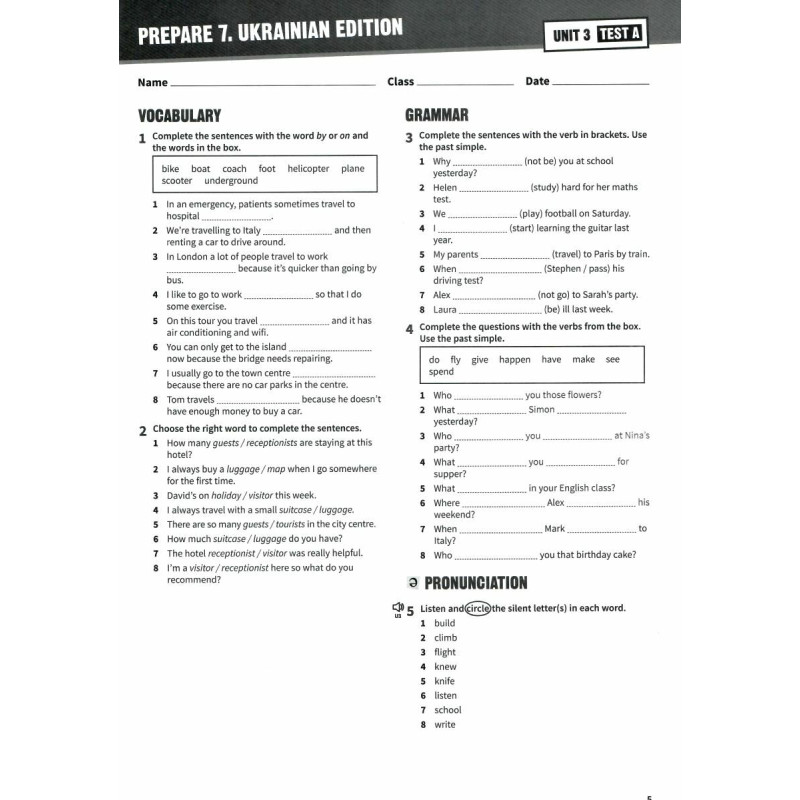 НУШ Тести Лінгвіст Prepare Ukrainian Test book Англійська мова 7 клас до підручника Д. Коста М. Вільямс