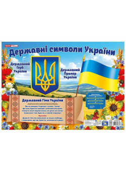 Плакат. Державні символи України (маленький) Ранок в оновленому дизайні