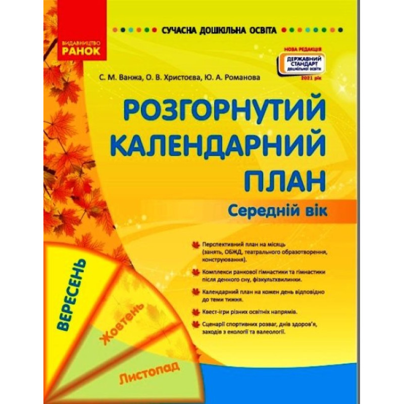 Сучасна дошкільна освіта Ранок Розгорнутий календарний план Вересень Середній вік