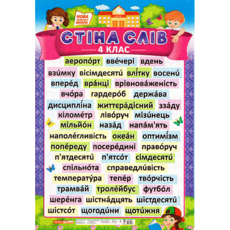 НУШ Плакат Стіна слів 4 клас Ранок