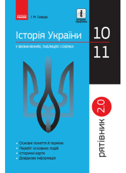 Рятівник 2.0. Ранок Історія України у визначеннях, таблицях і схемах. 10-11 класи Скирда