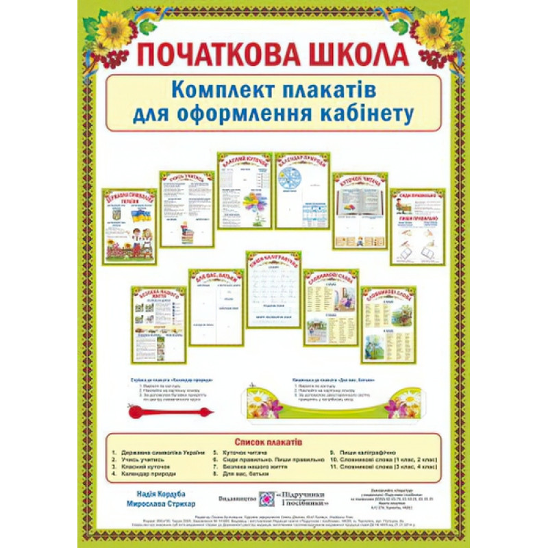 Початкова школа. Комплект плакатів для оформлення кабінету