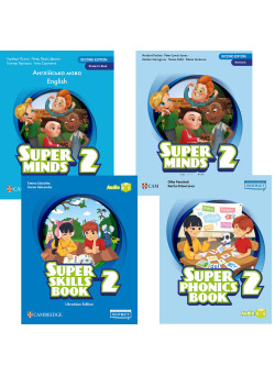 НУШ КОМПЛЕКТ Лінгвіст Super Minds Ukrainian edition 2 Student's Book+Workbook+Super Phonics Book+Super Skills Book Г. Пухта
