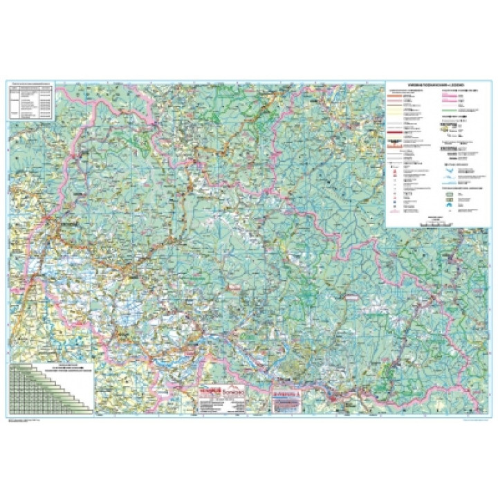 Карта автошляхів Закарпатська область 1:250 000