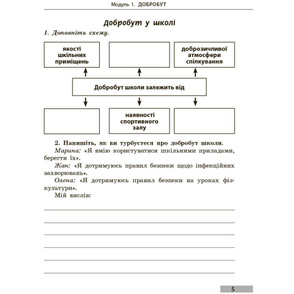 НУШ Робочий зошит Ранок Здоров’я, безпека та добробут 5 клас Тагліна