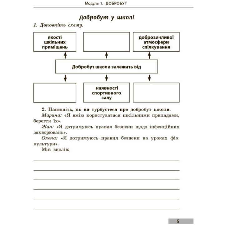 НУШ Робочий зошит Ранок Здоров’я, безпека та добробут 5 клас Тагліна