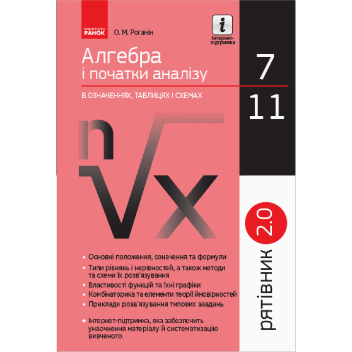 Рятівник 7—11 класи. Алгебра і початки аналізу у визначеннях, таблицях і схемах
