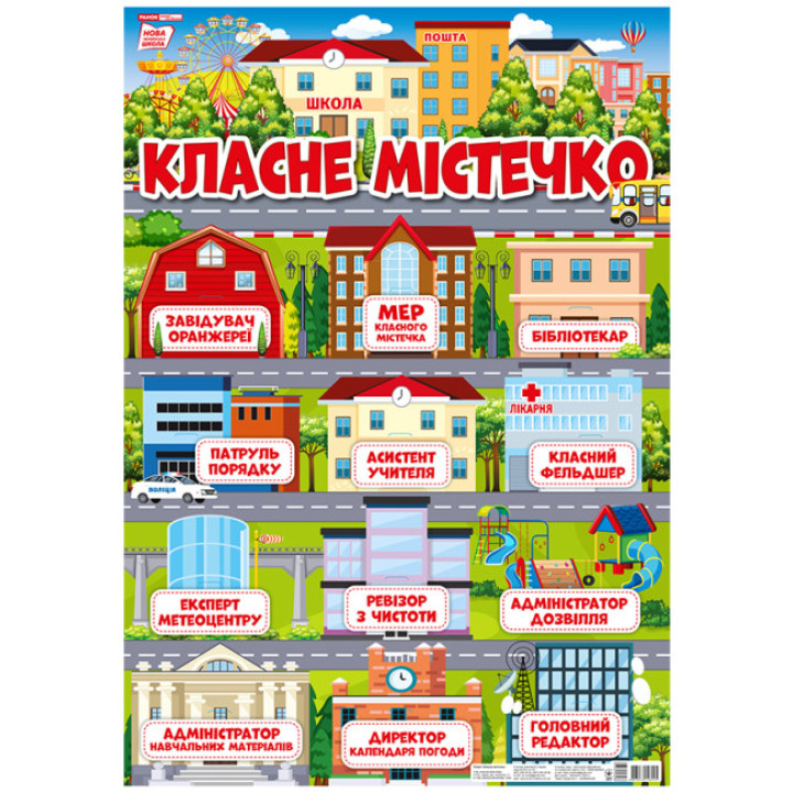 НУШ Плакат для оформлення класу Ранок Класне містечко