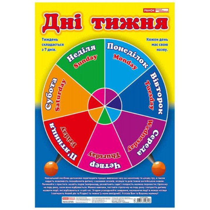 Плакат. Пори року. Дні тижня. Ранок