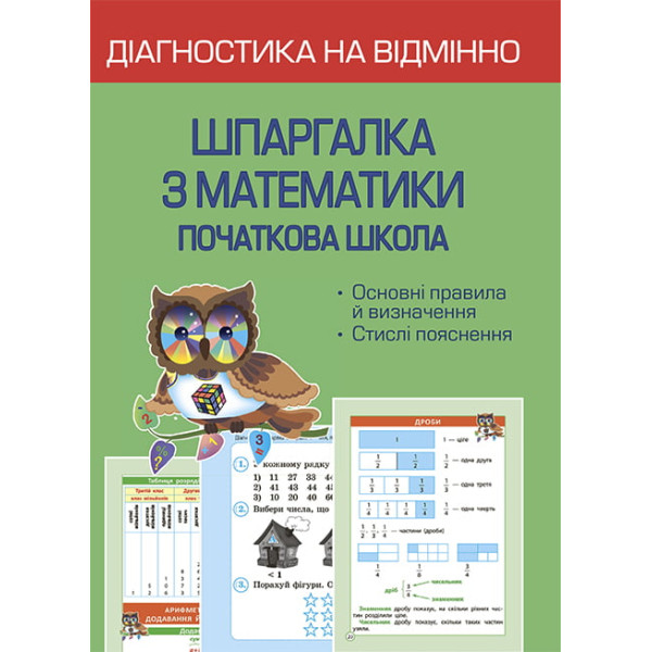 НУШ Діагностика на відмінно Весна Шпаргалка з математики Початкова школа 1- 4 клас