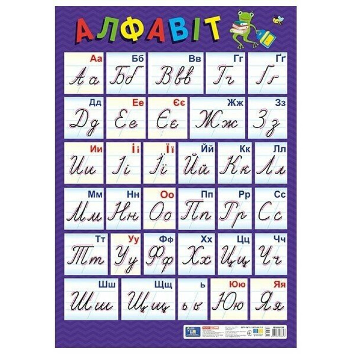 Плакат. Український алфавіт (прописний) оновлений Ранок. Наочні посібники
